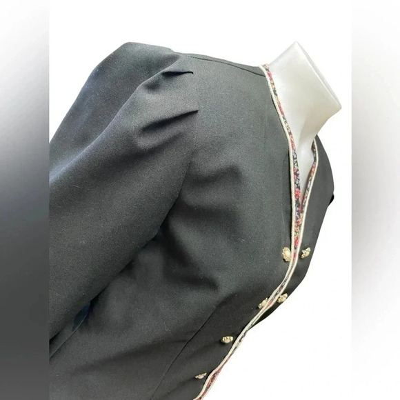 Vintage Euro Mode Floral Trim Button Blazer  Size 12 - Picture 2 of 11